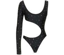 Embellished asymmetrical cutout swimsuit
