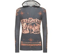 Bedrucktes Stretch-Baumwoll-Top