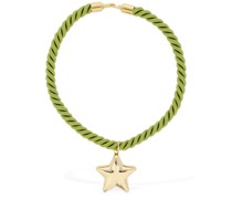 Star charm cotton wire collar necklace