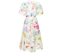 Midikleid aus Leinenmischcanvas