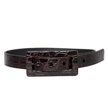 25mm Croc embossed leather belt