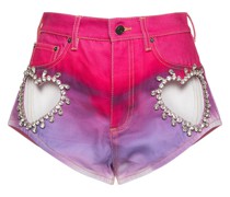 Tie dye cutout denim hot shorts