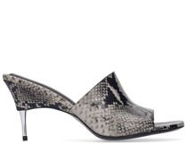 75mm Mules aus Leder mit Pythonmuster „Summer“