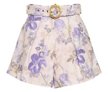 Bedruckte Leinenshorts „Lyrical Tuck“