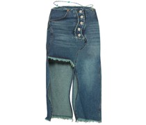 Midirock aus Denim mit Kunstperlen