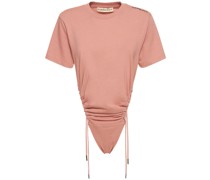 KLASSISCHES BAUMWOLL-T-SHIRT MIT RÜSCHEN