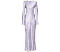 Langärmeliges Maxikleid aus Viskosesatin „Ren“