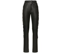 Leather pants w/ lace-up sides