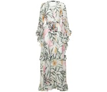 Maxi-Bademantel mit Druck „Jasmin“