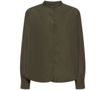 Collarless padded nylon shirt