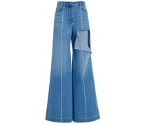 Jeans aus Baumwolldenim mit weitem Bein