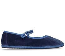 10MM HOHE MARY JANE-LOAFER AUS SAMT „DELFINA“