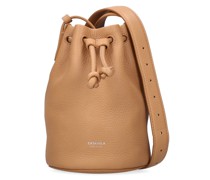 Small leather bucket bag
