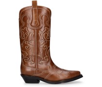 40mm hohe Westernstiefel mit Stickerei