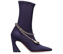 85mm hohe Stretch-Stiefel aus Satin „Crescent“