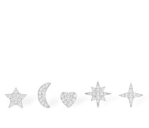 SET: 5 OHRRINGE MIT KRISTALLEN „NIGHT SKY“
