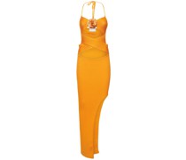Lang geschnittenes Stretch-Baumwollkleid