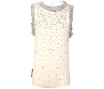 Embroidered tulle tank top