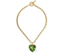 Halskette mit grünem Herzanhänger