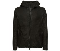 KAPUZENJACKE AUS POLIERTEM LEDER