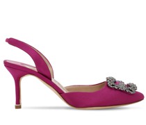 70mm hohe Pumps aus Spitze und Satin