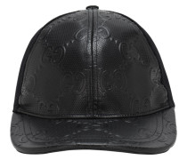 KAPPE AUS MESH UND GEPRÄGTEM LEDER