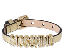 ARMBAND AUS LEDER MIT KRISTALLLOGO
