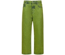 Baumwolldenim-Jeans mit mittlerer Bundhöhe