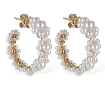 14kt Jardin Boucle pearl hoop earrings