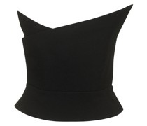 Asymmetric wool crepe top