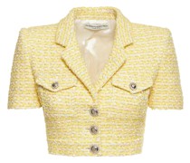 Tweed bouclé crop blazer w/ lurex