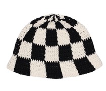 Handgestrickter Hut aus Baumwolle mit Intarsien