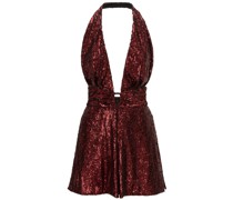 PLAYSUIT AUS STRETCH-STOFF MIT PAILLETTEN