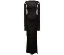 Draped jersey long dress