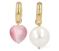 Asymmetrische Ohrringe „Pearl & Heart“