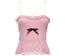 Heidi cotton blend top w/velvet ribbon