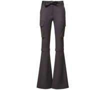 Multi pocket flared flannel CARGOHOSE
