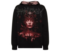 Fantasy Girl print cotton knit hoodie