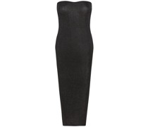 Trägerloses, transparentes Midi-Strickkleid „90s“