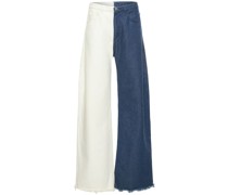 Zweifarbige Jeans aus Refibra und Bio-Baumwolle