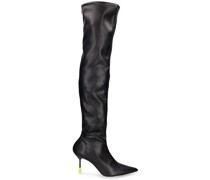 75mm Faux leather over-the-knee boots
