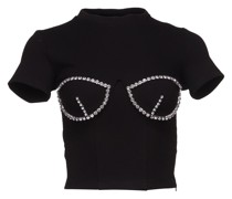 Bustier-T-Shirt mit Kristallen