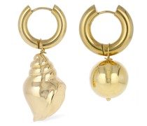 Asymmetrische Ohrringe „Bead & Sheall“