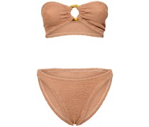 Gloria seersucker bandeau bikini set
