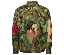 Camouflage nylon jacket w/patches