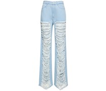 Jeans aus Baumwolldenim in Used-Optik