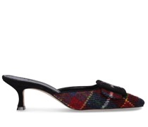 50mm hohe Tartan-Mules „Maysale“
