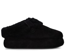 40mm Plateauschuhe aus Wildleder und Shearling