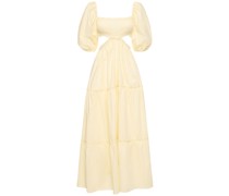 Gesmoktes Midikleid aus Baumwollpopeline