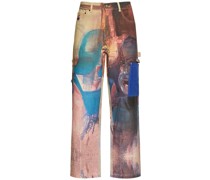Faces painted cotton & linen CARGOHOSE